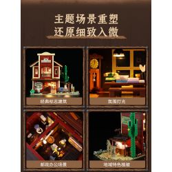 LUMIBRICKS FUNWHOLE F9044 9044 TÂY HOA KỲ BƯU ĐIỆN PHƯƠNG bộ đồ chơi xếp lắp ráp ghép mô hình Western OLD WEST POST OFFICE Trung Cổ 1692 khối