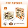JAKI FK001 SUPER TOWN PANDA KHÔNG LĂN CÀ PHÊ STACKING HOUSE bộ đồ chơi xếp lắp ráp ghép mô hình PANDA'S CAFE SHOP