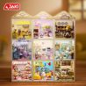 JAKI FK001 SUPER TOWN PANDA KHÔNG LĂN CÀ PHÊ STACKING HOUSE bộ đồ chơi xếp lắp ráp ghép mô hình PANDA'S CAFE SHOP