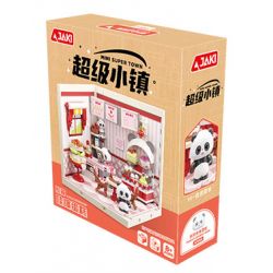 JAKI FK002 SUPER TOWN PANDA WOW CAKE STACKING HOUSE bộ đồ chơi xếp lắp ráp ghép mô hình PANDA'S DESSERT SHOP