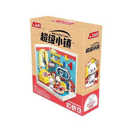 JAKI FK003 SUPER TOWN PANDA HI CHƠI NHÀ XẾP PHÒNG TRÒ bộ đồ chơi xếp lắp ráp ghép mô hình PANDA'S GAME ROOM