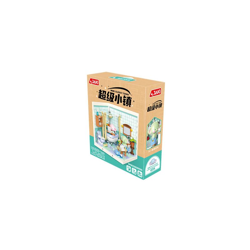 JAKI FK004 SUPER TOWN CHỦ TỊCH NHÀ PHÒNG TẮM UPPER STACKING bộ đồ chơi xếp lắp ráp ghép mô hình COMFORTABLE BATHROOM