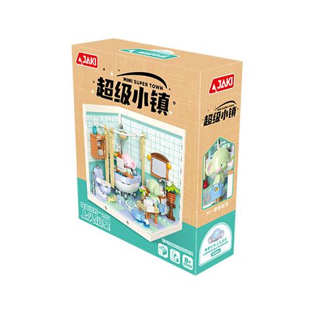 JAKI FK004 SUPER TOWN CHỦ TỊCH NHÀ PHÒNG TẮM UPPER STACKING bộ đồ chơi xếp lắp ráp ghép mô hình COMFORTABLE BATHROOM
