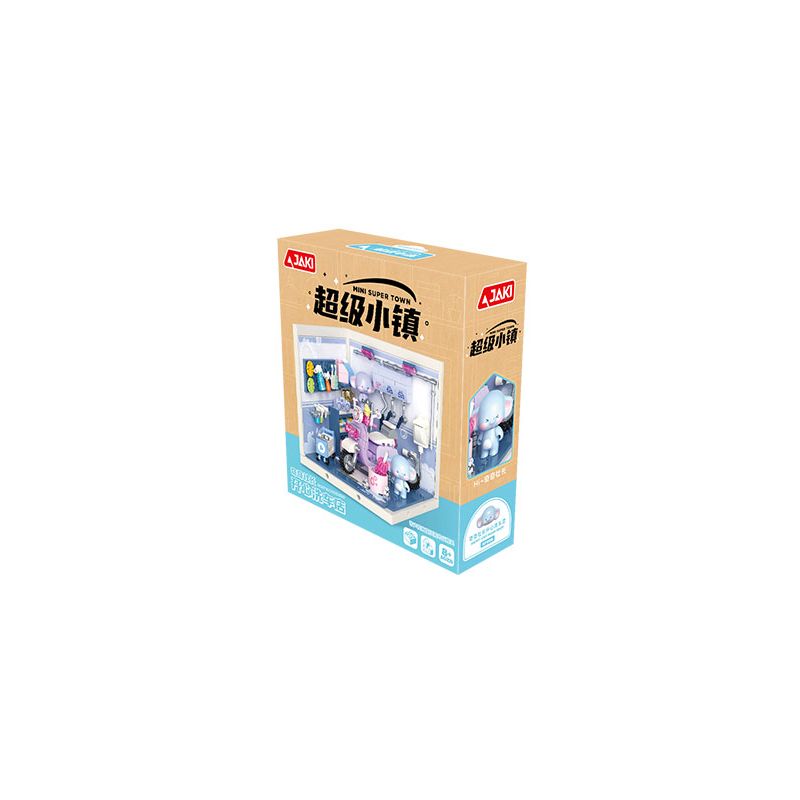 JAKI FK006 SUPER TOWN CHỦ TỊCH QIQI HAPPY RỬA XE bộ đồ chơi xếp lắp ráp ghép mô hình HAPPY CAR WASH SHOP