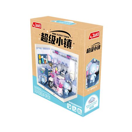 JAKI FK006 SUPER TOWN CHỦ TỊCH QIQI HAPPY RỬA XE bộ đồ chơi xếp lắp ráp ghép mô hình HAPPY CAR WASH SHOP