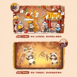 LOZ 1966 HỘP TRÒ CHƠI MÚA RỐI SƯ TỬ THỨC TỈNH VÀ BÓNG MÙA XUÂN bộ đồ chơi xếp lắp ráp ghép mô hình Creator Sáng Tạo 1982 khối