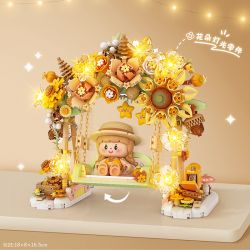 LOZ 1354 ĐU HOA MỘT LÁ BIẾT THU bộ đồ chơi xếp lắp ráp ghép mô hình 892 khối