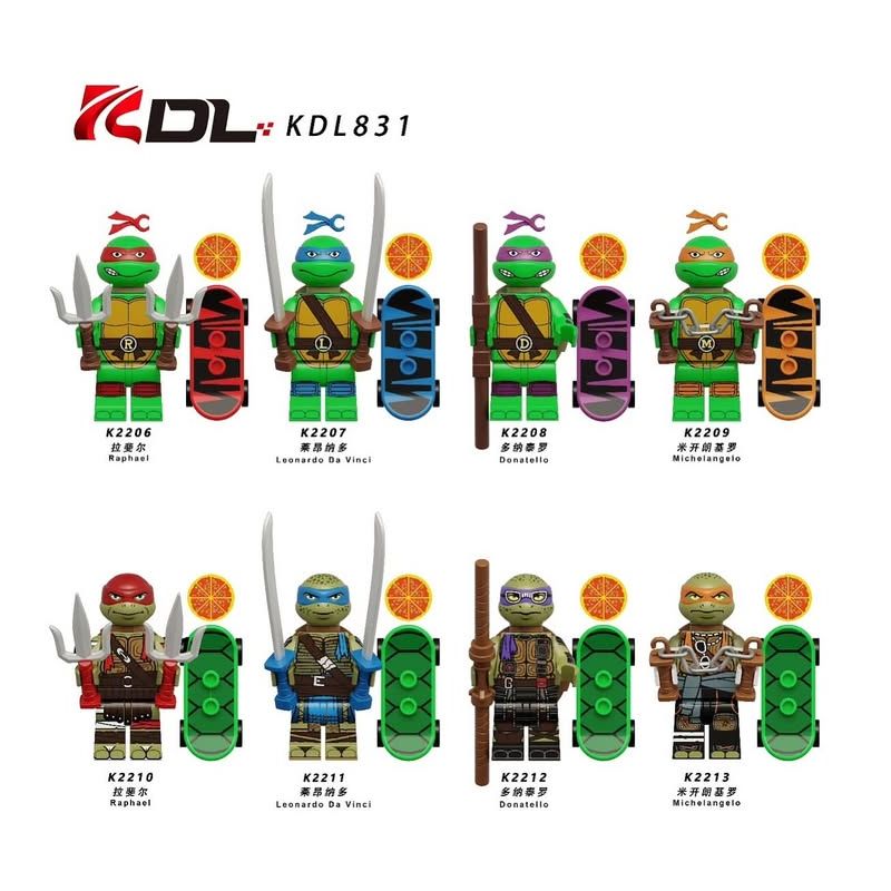 KDL K2208 2208 K2209 2209 K2210 2210 K2211 2211 K2212 2212 K2213 2213 831 K2206 2206 K2207 2207 NINJA RÙA ĐỘT BIẾN TUỔI TEEN HÌNH 8 LOẠI bộ đồ chơi xếp lắp ráp ghép mô hình Teenage Mutant Ninja Turtles