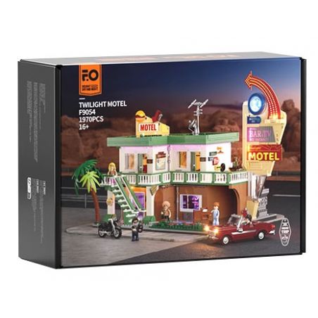 LUMIBRICKS FUNWHOLE F9054 9054 CHUYẾN ĐI ĐƯỜNG NHÀ NGHỈ bộ đồ chơi xếp lắp ráp ghép mô hình City MOTEL Thành Phố 1970 khối