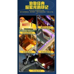 LUMIBRICKS FUNWHOLE F9054 9054 CHUYẾN ĐI ĐƯỜNG NHÀ NGHỈ bộ đồ chơi xếp lắp ráp ghép mô hình City MOTEL Thành Phố 1970 khối