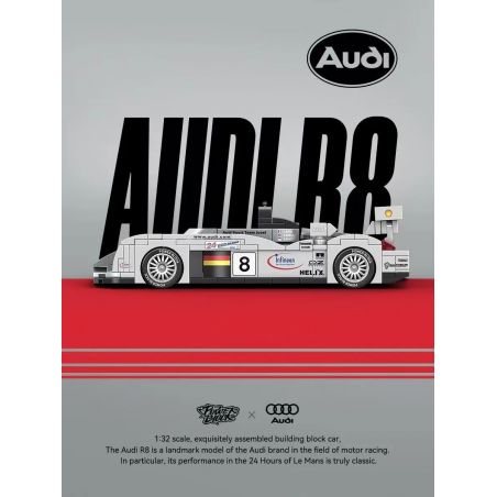 PINBO PB8813 8813 AUDI R8 tỷ lệ 1:32 bộ đồ chơi xếp lắp ráp ghép mô hình Speed Champions Racing Cars Đua Xe Công Thức