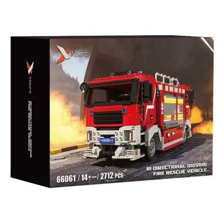 XBERT 66061 XE CỨU HỎA bộ đồ chơi xếp lắp ráp ghép mô hình Creator BI-DIRECTIONAL. DRIVING FIRE RESCUE VEHICLE Sáng Tạo 2712 khối