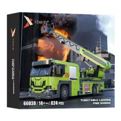 XBERT 66038 XE CỨU HỎA bộ đồ chơi xếp lắp ráp ghép mô hình Racers TURNTABLE LADDER FIRE ENGINE Đua Tốc Độ 824 khối