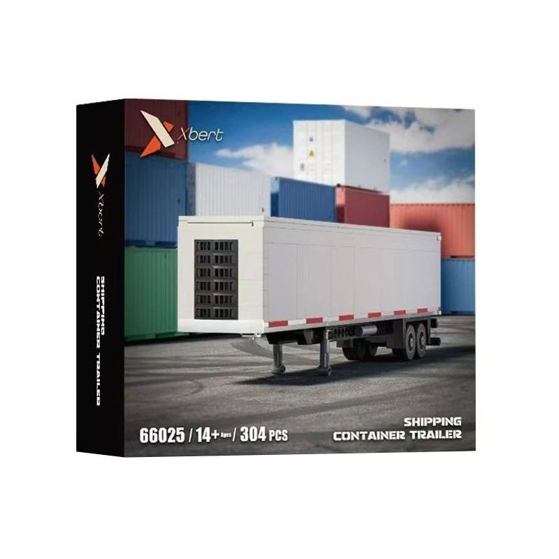 XBERT 66025 TRAILER CONTAINER bộ đồ chơi xếp lắp ráp ghép mô hình Racers SHIPPING CONTAINER TRAILER Đua Tốc Độ 304 khối