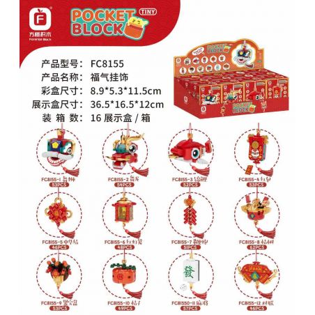 FORANGE FC8155 8155 MẶT DÂY CHUYỀN PHƯỚC LÀNH 12 KIỂU bộ đồ chơi xếp lắp ráp ghép mô hình Creator Sáng Tạo 624 khối