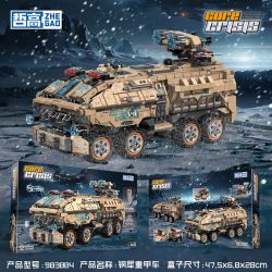 ZHEGAO 983004 KHỦNG HOẢNG TÌNH TRẠNG THÉP TÊ GIÁC -HEAVY CAR bộ đồ chơi xếp lắp ráp ghép mô hình HEAVY ARMORED VEHICLE