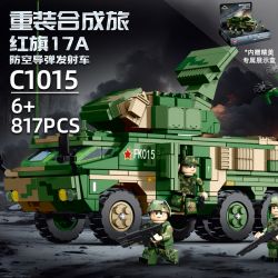 WOMA C1015 1015 LỮ ĐOÀN HẠNG NẶNG XE PHÓNG TÊN LỬA PHÒNG KHÔNG HONGQI 17A bộ đồ chơi xếp lắp ráp ghép mô hình Military Army Quân Sự Bộ Đội 817 khối