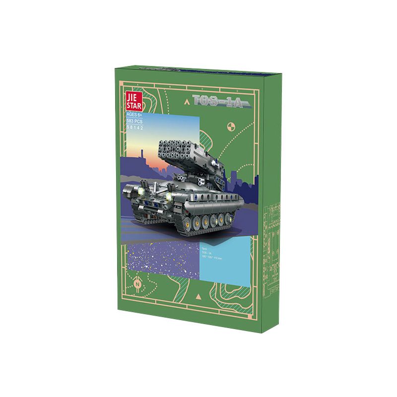 JIESTAR 58142 TOS-1A NẶNG PHÓNG TÊN LỬA bộ đồ chơi xếp lắp ráp ghép mô hình Military Army TOS-1A HEAVY ROCKET LAUNCHER Quân Sự Bộ Đội 583 khối