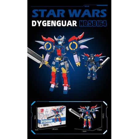 JIESTAR 58164 DYGENGUAR bộ đồ chơi xếp lắp ráp ghép mô hình 195 khối