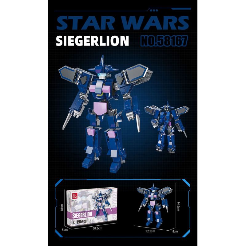 JIESTAR 58167 SƯ TỬ BAO VÂY bộ đồ chơi xếp lắp ráp ghép mô hình 195 khối