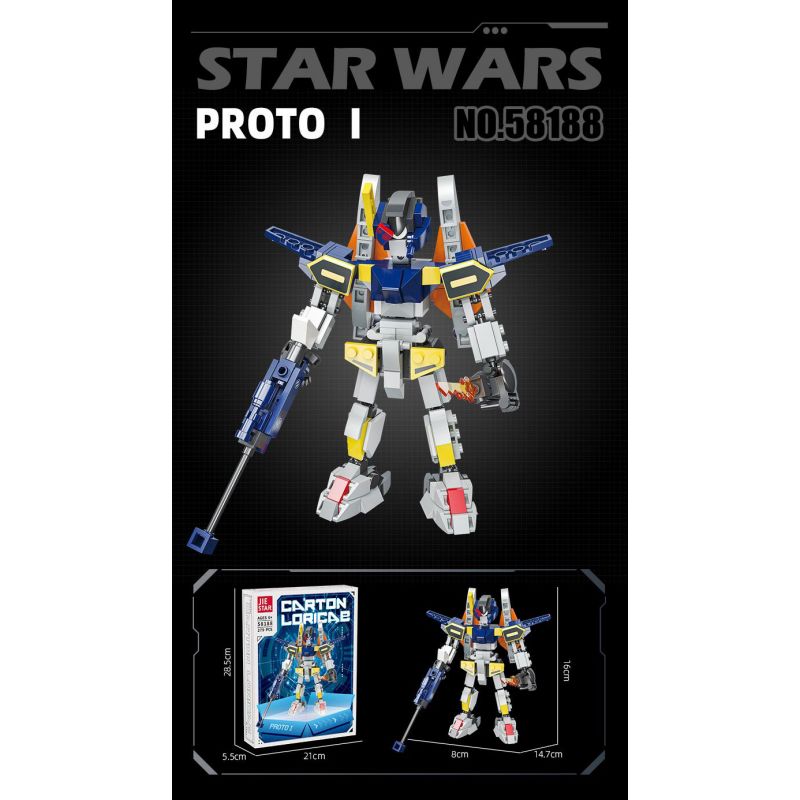 JIESTAR 58188 BIÊN NIÊN SỬ NGUYÊN THỦY PROTO bộ đồ chơi xếp lắp ráp ghép mô hình 279 khối