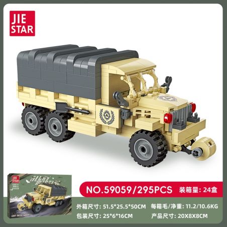 JIESTAR 59059 XE CHỞ QUÂN NHẸ bộ đồ chơi xếp lắp ráp ghép mô hình Military Army LIGHT TROOP CARRIERS Quân Sự Bộ Đội 295 khối