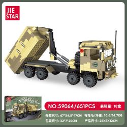 JIESTAR 59064 PHƯƠNG TIỆN VẬN CHUYỂN NẶNG bộ đồ chơi xếp lắp ráp ghép mô hình Military Army HEAVY VAN TRANSPORT Quân Sự Bộ Đội 651 khối