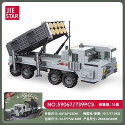JIESTAR 59067 SÚNG PHÓNG PHÁO TẦM XA bộ đồ chơi xếp lắp ráp ghép mô hình Military Army LONG RANGE GUN LAUNCHER Quân Sự Bộ Đội 739 khối
