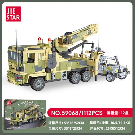 JIESTAR 59068 CẦN CẨU ĐẶC BIỆT QUÂN SỰ bộ đồ chơi xếp lắp ráp ghép mô hình Military Army MILITARY SPECIAL CRANE Quân Sự Bộ Đội 1112 khối