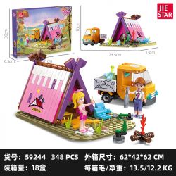 JIESTAR 59244 CÔ GÁI THÀNH PHỐ TRẠI NGOÀI TRỜI bộ đồ chơi xếp lắp ráp ghép mô hình Girl Con Gái 348 khối