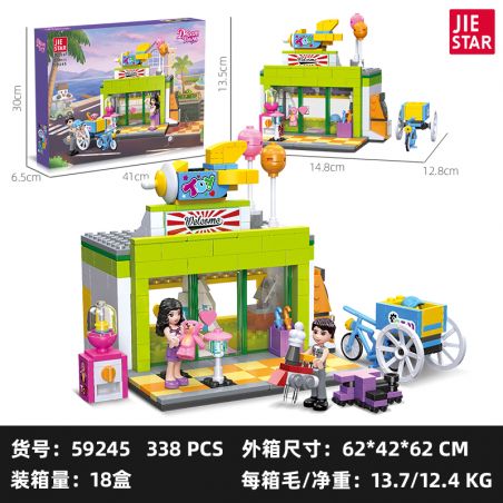 JIESTAR 59245 CÔ GÁI THÀNH PHỐ CỬA HÀNG ĐỒ CHƠI VUI NHỘN bộ đồ chơi xếp lắp ráp ghép mô hình Girl Con Gái 338 khối