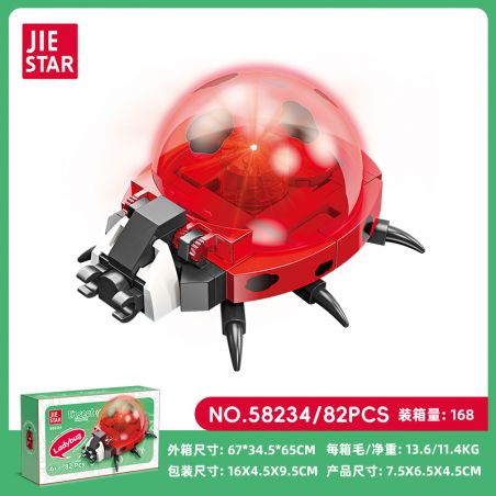 JIESTAR 58234 VƯƠNG QUỐC CÔN TRÙNG BỌ RÙA bộ đồ chơi xếp lắp ráp ghép mô hình 82 khối