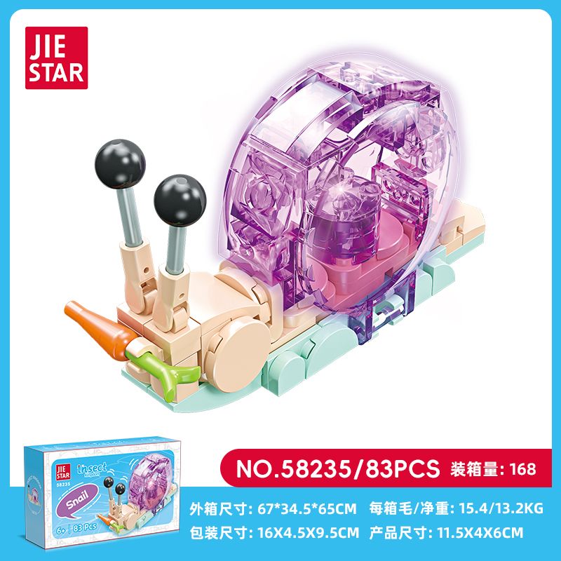 JIESTAR 58235 VƯƠNG QUỐC CÔN TRÙNG SÊN bộ đồ chơi xếp lắp ráp ghép mô hình 83 khối