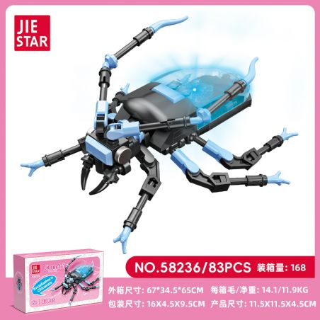 JIESTAR 58236 VƯƠNG QUỐC CÔN TRÙNG BỌ SAO bộ đồ chơi xếp lắp ráp ghép mô hình 83 khối