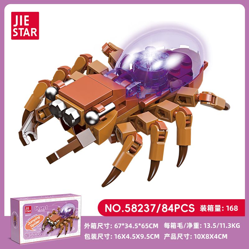 JIESTAR 58237 VƯƠNG QUỐC CÔN TRÙNG NHỆN NHẢY bộ đồ chơi xếp lắp ráp ghép mô hình 84 khối