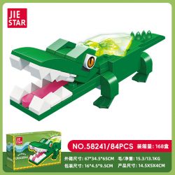 JIESTAR 58241 ĐỘNG VẬT HOANG DÃ CÁ SẤU bộ đồ chơi xếp lắp ráp ghép mô hình 84 khối