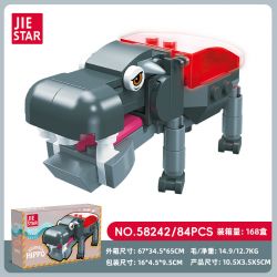 JIESTAR 58242 ĐỘNG VẬT HOANG DÃ HÀ MÃ bộ đồ chơi xếp lắp ráp ghép mô hình 84 khối