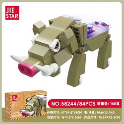 JIESTAR 58244 ĐỘNG VẬT HOANG DÃ LỢN RỪNG bộ đồ chơi xếp lắp ráp ghép mô hình 84 khối