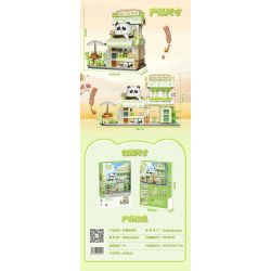 ZHEGAO 613022 CỬA HÀNG TRÀ SỮA PANDA bộ đồ chơi xếp lắp ráp ghép mô hình 539 khối