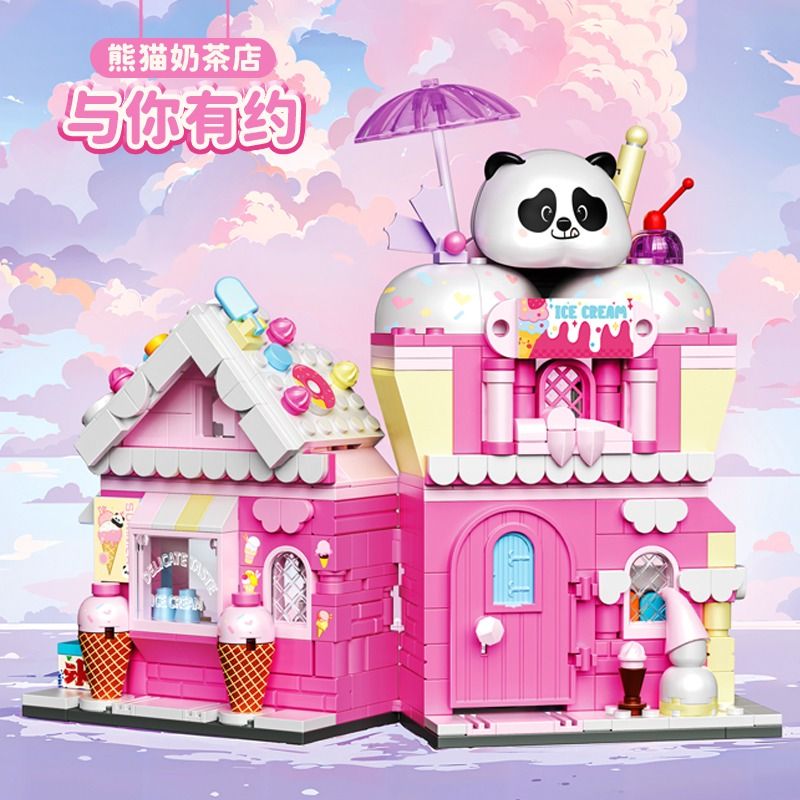 ZHEGAO 613024 PANDA HONEY SNOW CITY bộ đồ chơi xếp lắp ráp ghép mô hình 540 khối