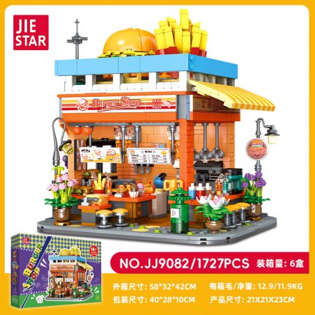 JIESTAR JJ9082 9082 CỬA HÀNG BÁNH MÌ KẸP THỊT bộ đồ chơi xếp lắp ráp ghép mô hình Creator Sáng Tạo 1727 khối