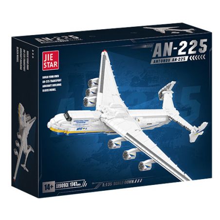 JIESTAR JJ9093 9093 MÁY BAY VẬN TẢI LỚN AN-225 1:135 tỷ lệ 1:135 bộ đồ chơi xếp lắp ráp ghép mô hình Creator Sáng Tạo 1728 khối
