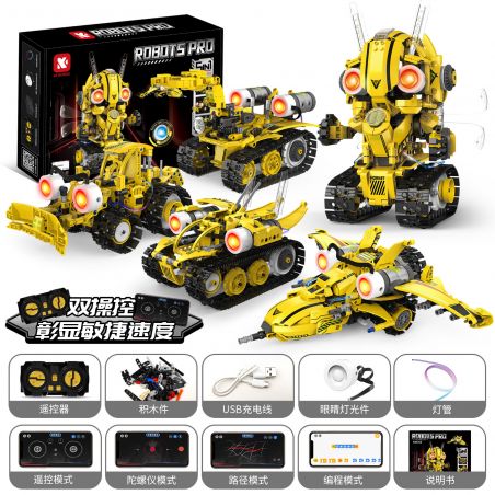 KAIYU KEEYEE WORLD K96154 96154 ROBOT ĐIỀU KHIỂN TỪ XA HORNET FIVE -TRANSFORMED bộ đồ chơi xếp lắp ráp ghép mô hình Technic Kỹ Thuật Công Nghệ Cao Mô Hình Phương Tiện 673 khối