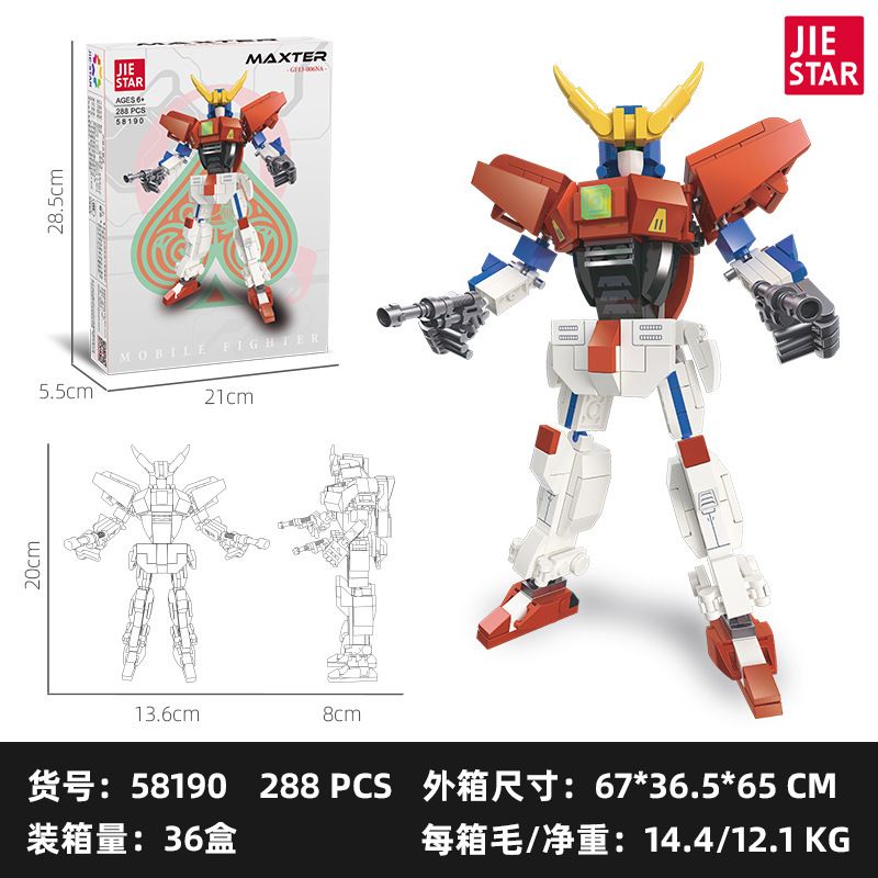 JIESTAR 58190 BIÊN NIÊN SỬ NGÔI SAO MECHA GF13-006NA bộ đồ chơi xếp lắp ráp ghép mô hình 288 khối
