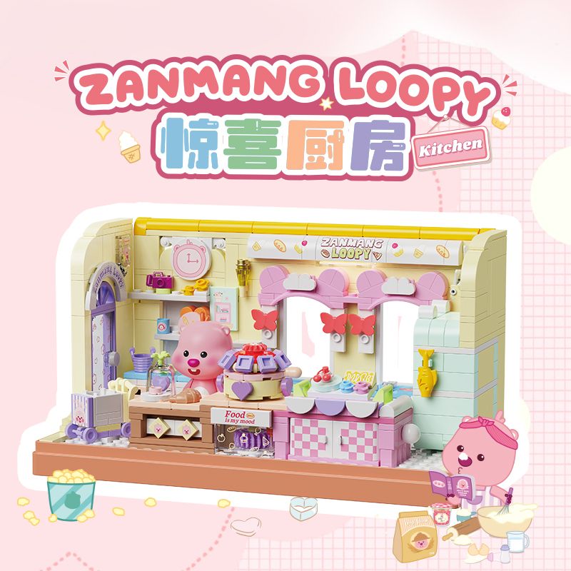TOP TOY TC3107 3107 ZANMANG LOOPY CUỘC SỐNG ĐÁNG YÊU CĂN BẾP BẤT NGỜ bộ đồ chơi xếp lắp ráp ghép mô hình 380 khối