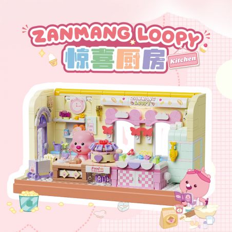 TOP TOY TC3107 3107 ZANMANG LOOPY CUỘC SỐNG ĐÁNG YÊU CĂN BẾP BẤT NGỜ bộ đồ chơi xếp lắp ráp ghép mô hình 380 khối