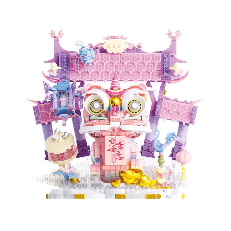 GEKKOSHA 804255 STAR WISH SPRING GUO CHAO XIANG LION FURUI NÓI DỐI bộ đồ chơi xếp lắp ráp ghép mô hình Creator THE STARRY FOUNTAIN Sáng Tạo