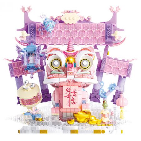 GEKKOSHA 804255 STAR WISH SPRING GUO CHAO XIANG LION FURUI NÓI DỐI bộ đồ chơi xếp lắp ráp ghép mô hình Creator THE STARRY FOUNTAIN Sáng Tạo