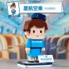 PANTASY 11036 XIAMEN AIRLINES bộ đồ chơi xếp lắp ráp ghép mô hình Brickheadz Nhân Vật Đầu To 300 khối