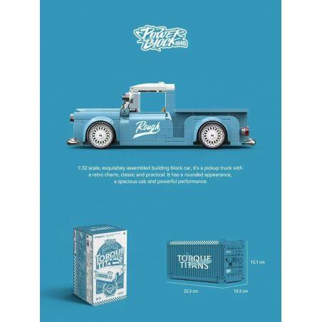 PINBO PB8840 8840 TOROUE TITANS STEEL PICKUP tỷ lệ 1:32 bộ đồ chơi xếp lắp ráp ghép mô hình Racers PICKUP TRUCKS Đua Tốc Độ